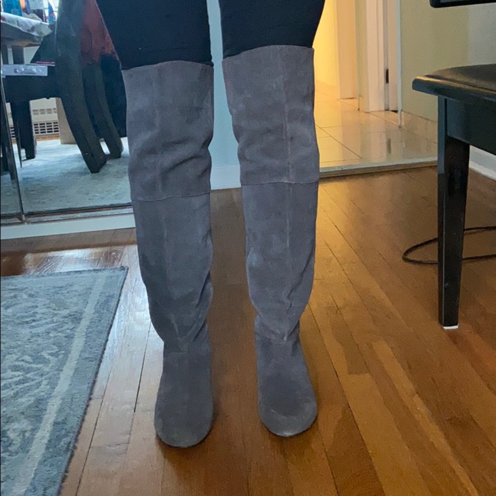 Gray Suede Boots - Picture 2 of 5